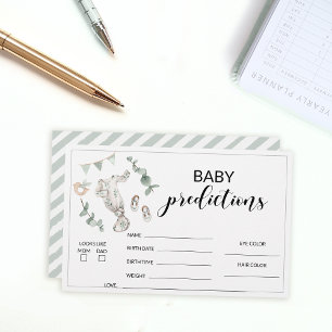 Boho grön baby pojke shower förutsägelse pappersva brevpapper