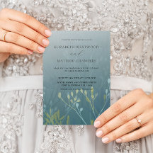 Boho Grön Blå & Gul Pressad Lövbröllop