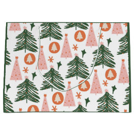 Boho grön rosa orange julgran stor present