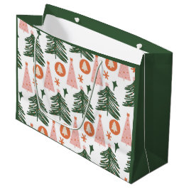 Boho grön rosa orange julgran stor present