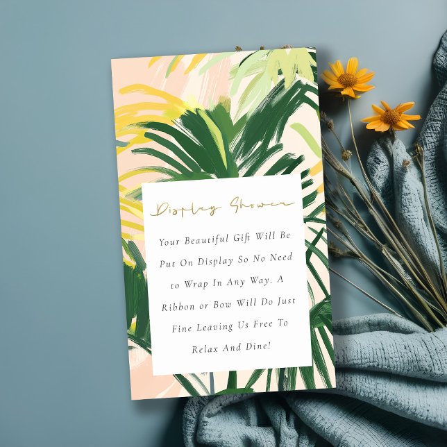 Boho Grön Tropic Palm Display Dusch Baby Shower Tilläggskort (Skapare uppladdad)