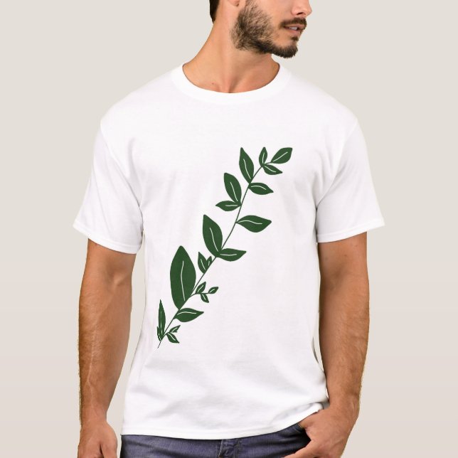 Boho grön växt t shirt (Framsida)