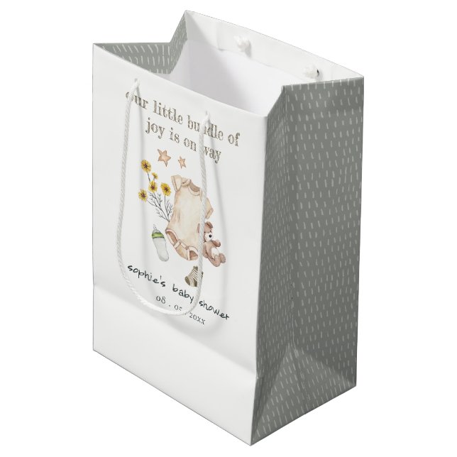 Boho gröna barnkläder Könsneutrala baby shower-klä (Framsidan Vinklad)