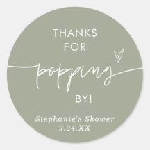 Boho gröna popcornpresenter, tack för att du kom f