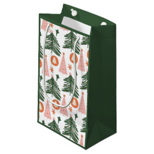 Boho gröna rosa orange julgranar 