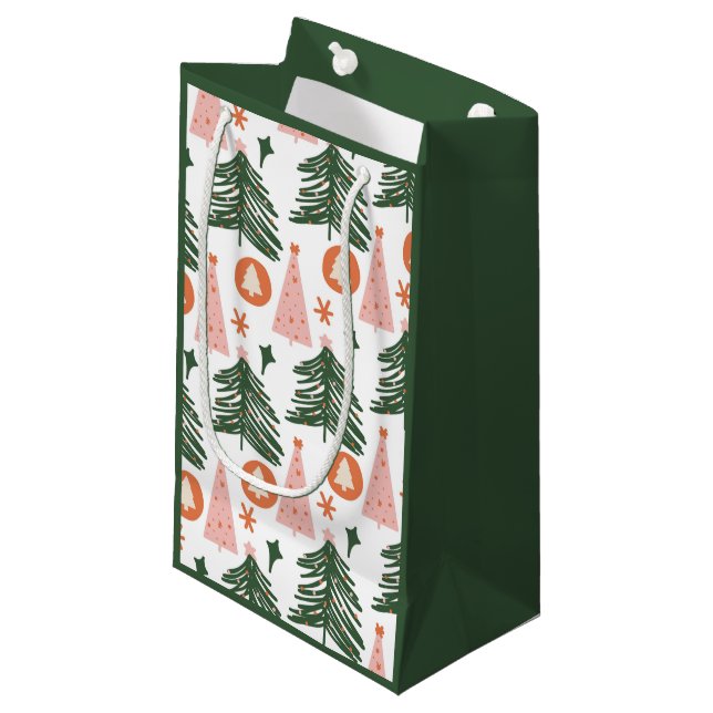 Boho gröna rosa orange julgranar  (Framsidan Vinklad)