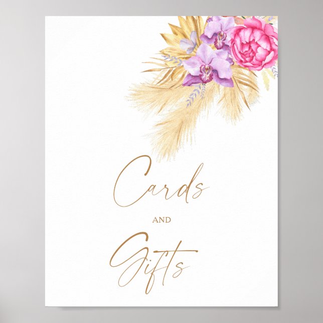 Boho grönska - Kort och presenter  Poster (Framsidan)