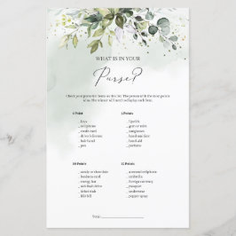 Boho grönska lövverk Vad har du i väskan lek