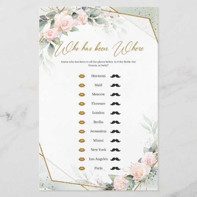 Boho grönska och rosenskära blommor Vem har varit  (Framsida)