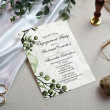 Boho Grönt Berry Wandan Damask Förlovning