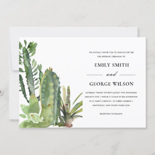 BOHO GRÖNT BLOMMIGT DESERT CACTI FOLIAGE BRÖLLOP INBJUDNINGAR