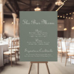 Boho Grönt Bröllop Pub Menu Poster<br><div class="desc">Den här snabbmenyn grönt bröllop pub poster är perfekt för ett rustiskt bröllop. Utformningen har vattenfärgsäpplen och blommar i grönten.</div>