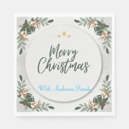 BOHO GRÖNT CHRISTMAS COCKTAIL PARTY PEROSANLISED PAPPERSSERVETT