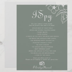 Boho Grönt Destination Blommigt I Spy Bröllop Game