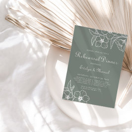 Boho Grönt Destination Blommigt Rehearsal Middag Inbjudningar