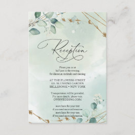 Boho Grönt Eucalyptus lövs Faux Guld Ram Tilläggskort