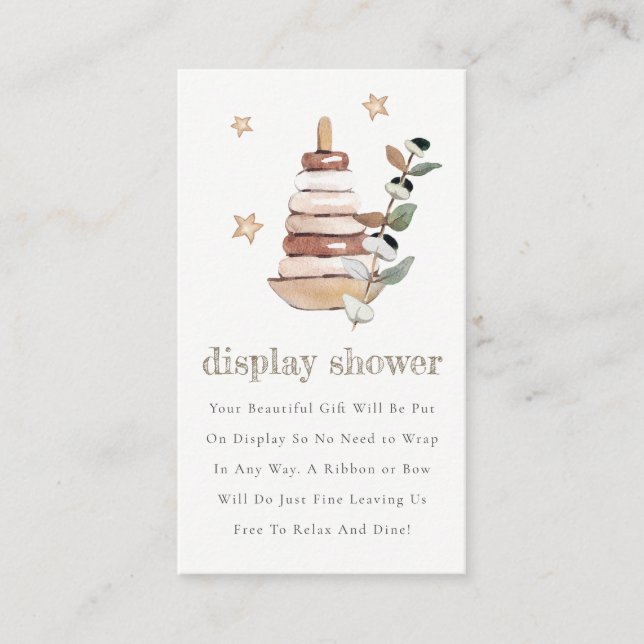 Boho Grönt Gender Neutral Leksak Diaper Baby Showe Tilläggskort (Framsida)