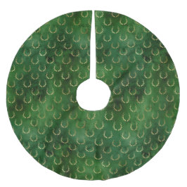 Boho Grönt Guld Antlers jul Julgransmatta Borstad Polyester