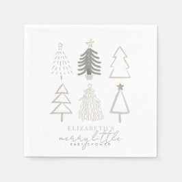 Boho Grönt Julgranar Baby Shower Pappersservett