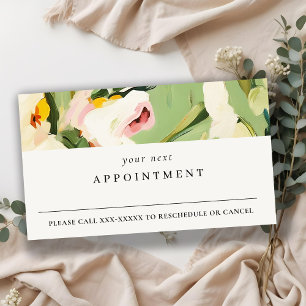 Boho Grönt Rosa Pavisserligen Blommigt Apponagemen Visitkort