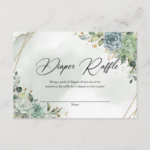 Boho grönt succulations eucalyptus foliage guld tilläggskort