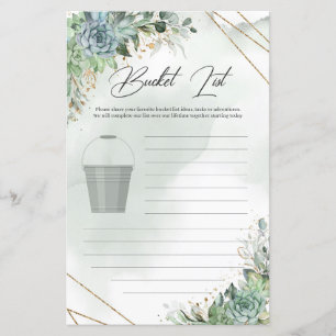 Boho grönt succulents eucalyptus guld Bucket List