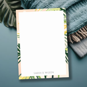 Boho Grönt Tropical Handflatan Beach Wedding Anteckningskort