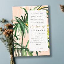 Boho Grönt Tropical Handflatan Beach Wedding