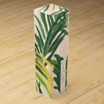 Boho  Grönt Tropical Handflatan Beach Wedding Presentask För Vinflaska<br><div class="desc">Om du vill ha fler anpassningar eller andra matchande artiklar kan du kontakta mig på yellowfebstudio@gmail.com</div>