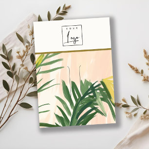 Boho Grönt Tropical Handflatan Löv Hairpin Logoty Visitkort