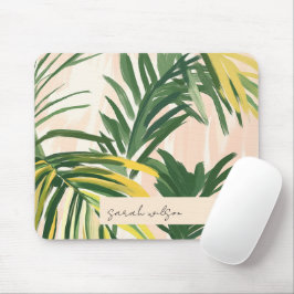Boho  Grönt Tropical Handflatan Lövs Beach Musmatta