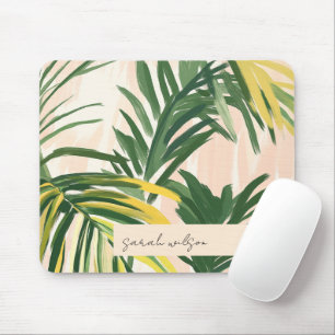 Boho Grönt Tropical Handflatan Lövs Beach Musmatta