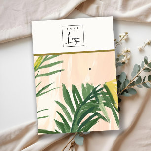 Boho Grönt Tropical Handflatan Lövs Earring Logot Visitkort
