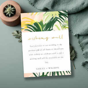 Boho Grönt Tropical Handflatan Wishing well Tilläggskort