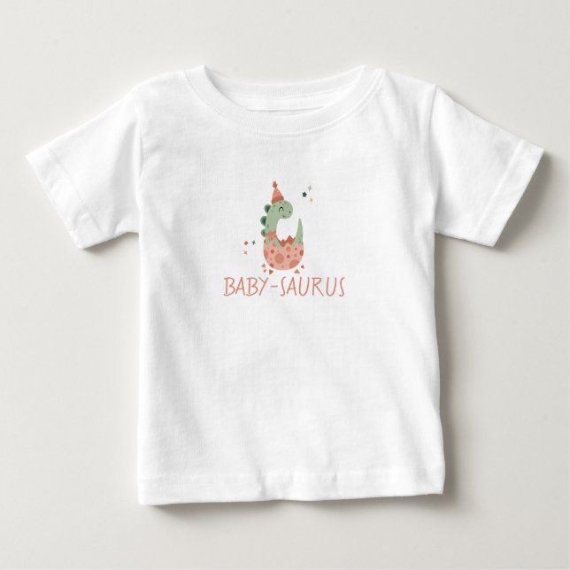 BOHO-Grönten för eget namn Dino Baby Matching Fami T Shirt (Framsida)