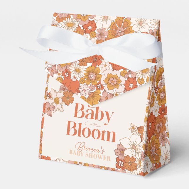 Boho Groovy Blommigt Baby i Bloom Baby Shower Presentaskar (Framsidan Sidan)
