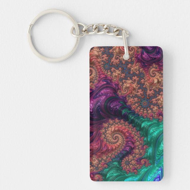 Boho Groovy Colorful Jewel Tone Abstrakt Fractal (Framsidan)
