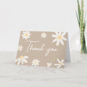 Boho Groovy Daisy Baby Shower Tack Kort