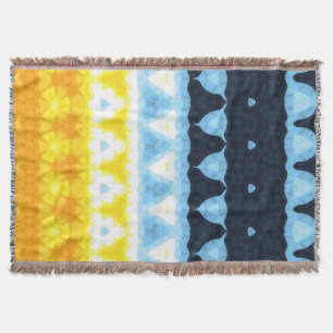 Boho Groovy Geometric Abstrakt AroAce Pride Flagga Filt
