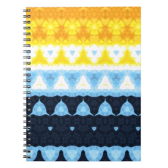 Boho Groovy Geometrisk Abstrakt AroAce Pride Flagg Anteckningsbok (Framsidan)