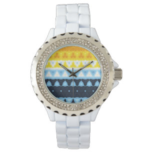 Boho Groovy Geometrisk Abstrakt AroAce Pride Flagg Armbandsur