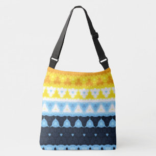 Boho Groovy Geometrisk Abstrakt AroAce Pride Flagg Axelväska