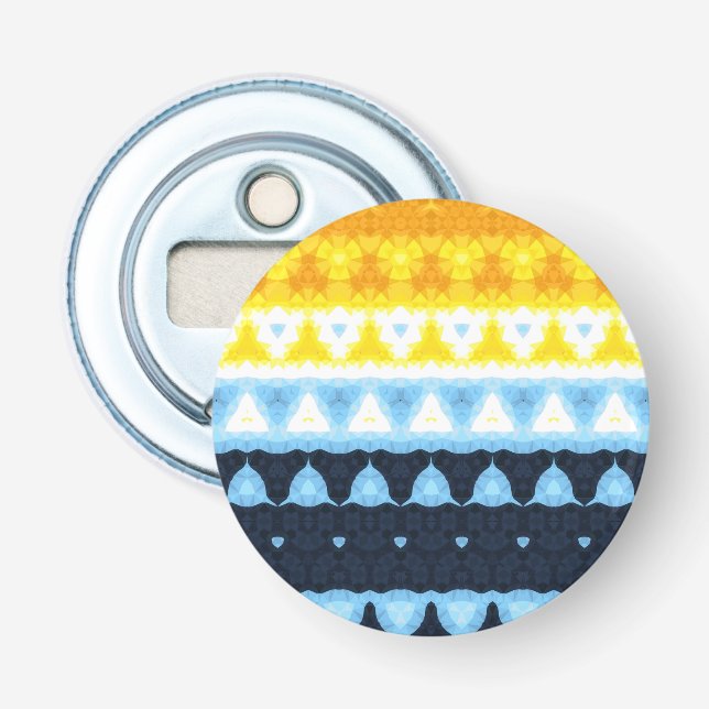Boho Groovy Geometrisk Abstrakt AroAce Pride Flagg Flasköppnare (Framsidan)