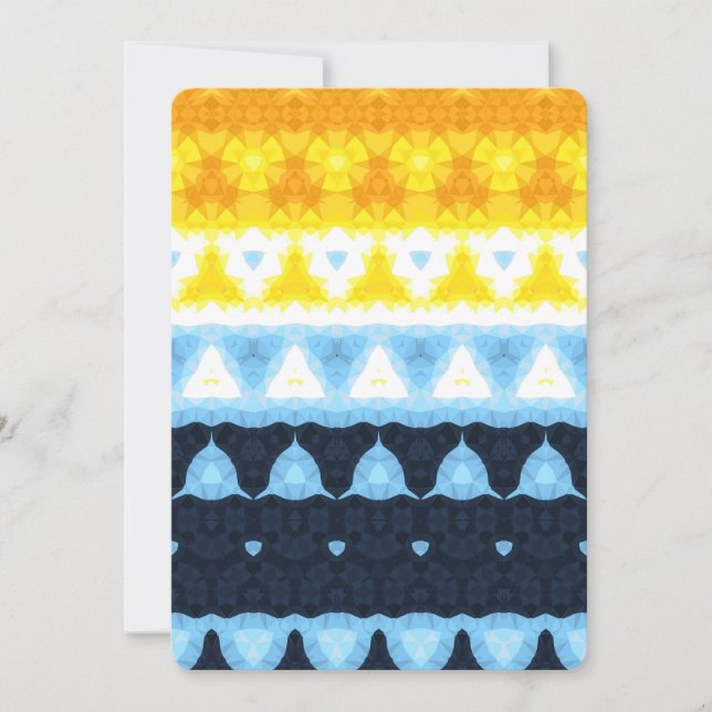 Boho Groovy Geometrisk Abstrakt AroAce Pride Flagg Julkort (Framsida)