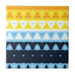 Boho Groovy Geometrisk Abstrakt AroAce Pride Flagg Kakelplatta