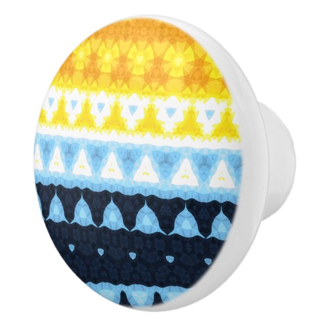 Boho Groovy Geometrisk Abstrakt AroAce Pride Flagg Knopp (Höger)