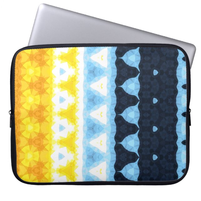 Boho Groovy Geometrisk Abstrakt AroAce Pride Flagg Laptop Fodral (Framsidan)