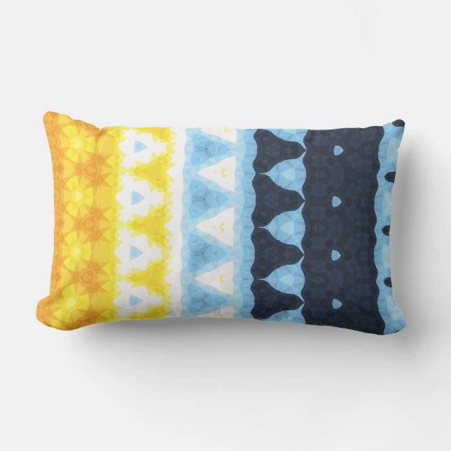 Boho Groovy Geometrisk Abstrakt AroAce Pride Flagg Lumbarkudde (Framsida)