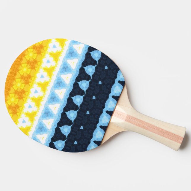Boho Groovy Geometrisk Abstrakt AroAce Pride Flagg Pingisracket (Baksidan )