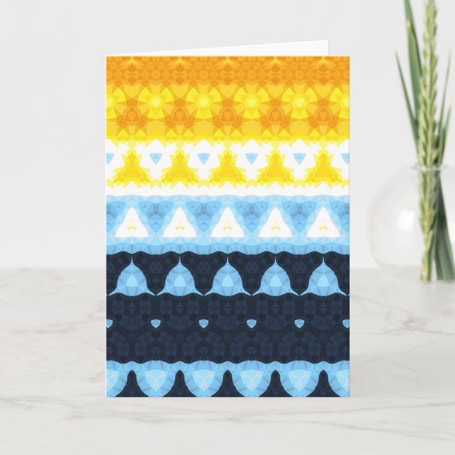 Boho Groovy Geometrisk Abstrakt AroAce Pride Flagg Tack Kort (Framsida)